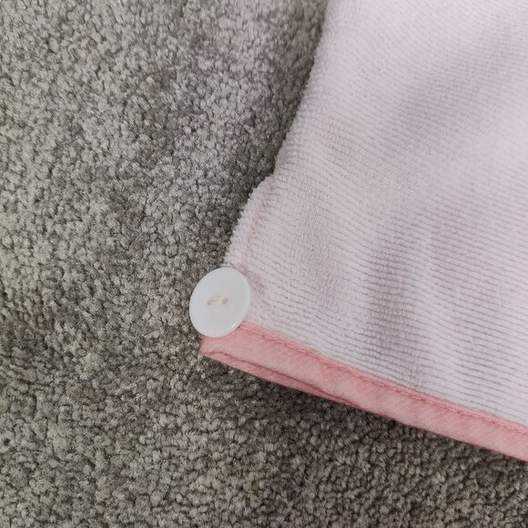SPA Solutions Women's Hair Towel Wrap with Button Closure In Pink Powder Color - Picture 3 of 7
